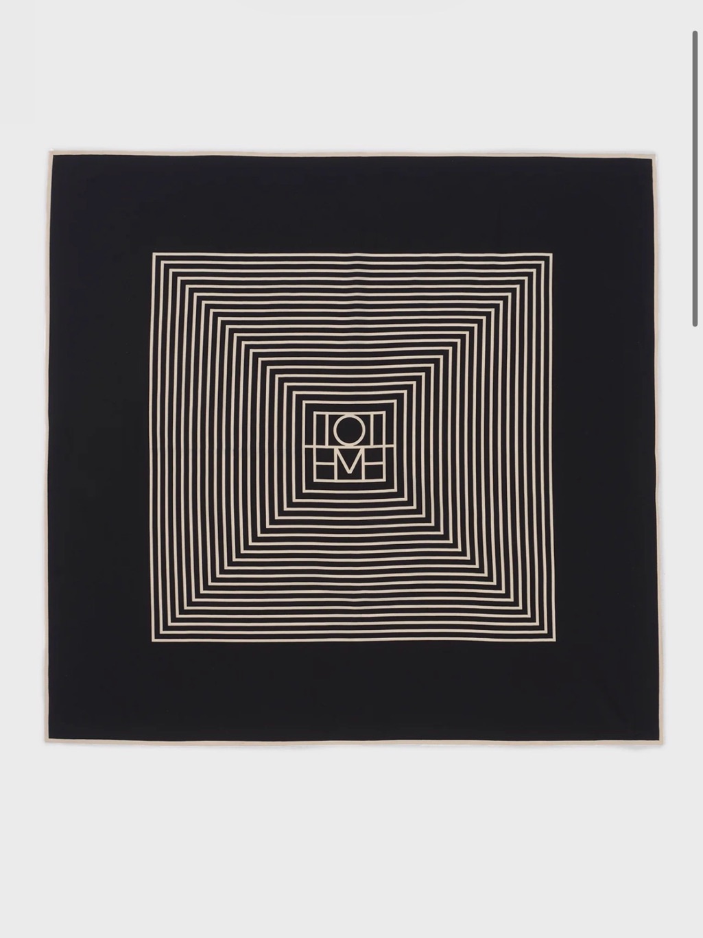 Toteme Centered Monogram Silk Scarf Black